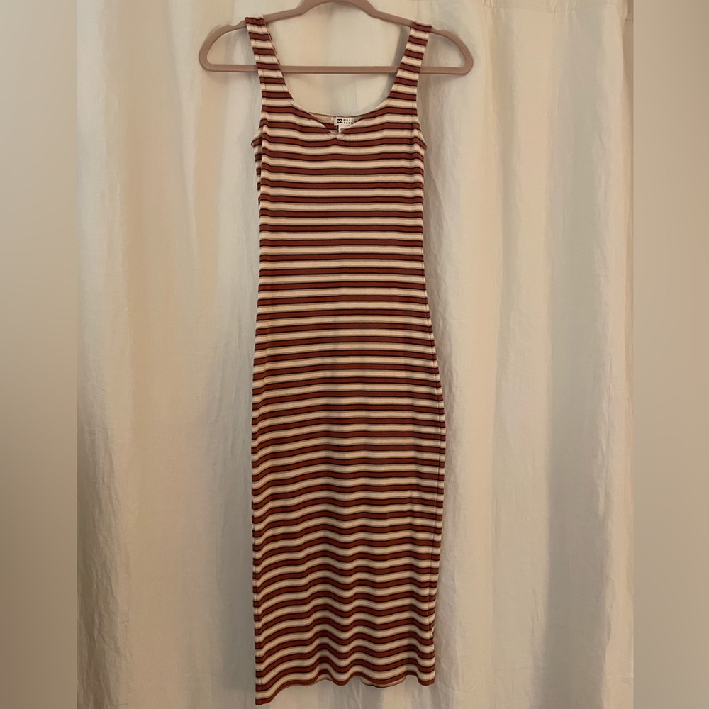BILLABONG striped, ribbed, bodycon midi dress, LIKE NEW